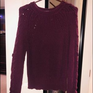 Burgundy Sweater with beautiful sleeve details